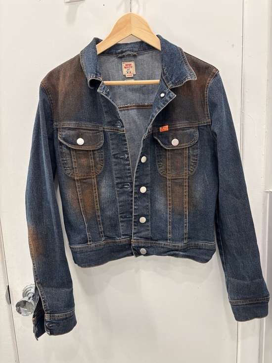 Miss Sixty Jackets & Blazers - Miss Sixty Blue Denim Jacket with Brown Fade